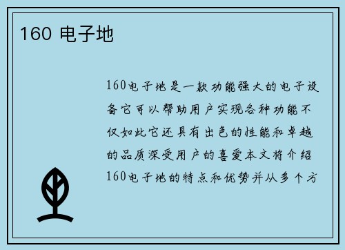 160 电子地